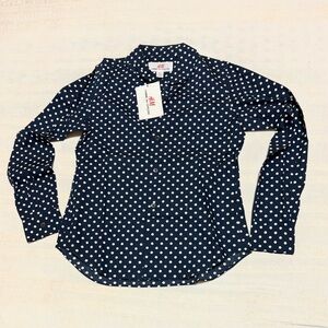 Brand New with tag on. H&M COMME des GARÇONS Navy Polka Dot Women's Top